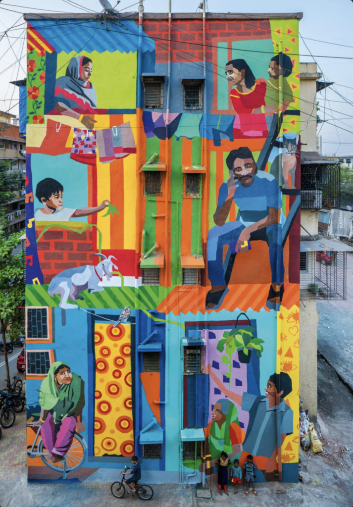 Aravani Art Project, JA/MY, 2020, mural, Mahim (E) Art, District, Mumbaj. Fot. Pranav Gohil.