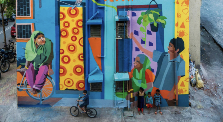 Aravani Art Project, JA/MY, 2020, mural, Mahim (E) Art, District, Mumbaj. Fot. Pranav Gohil.